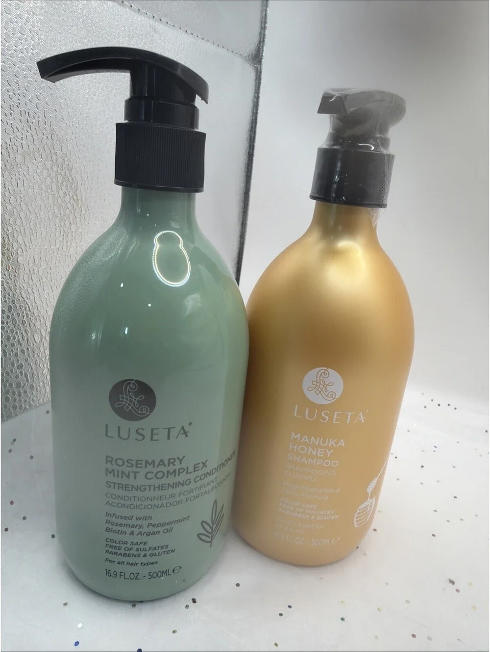 Rosemary Mint Conditioner + Manuka Honey Shampoo Bundle 16.9oz Hair Care Set